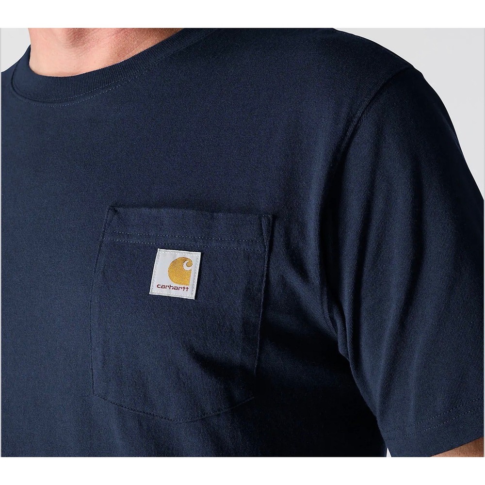 Carhartt Pocket T-Shirt Mens 4XL Dark Blue Excellent Heavyweight Workwear Tee - Picture 2 of 2